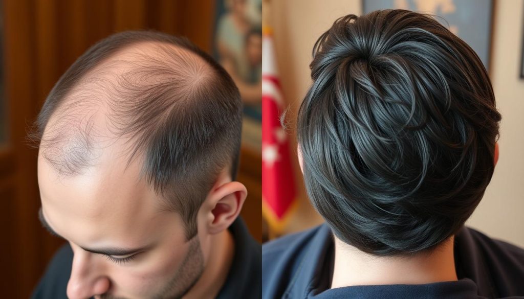 Before and after hair transplantation Turkey